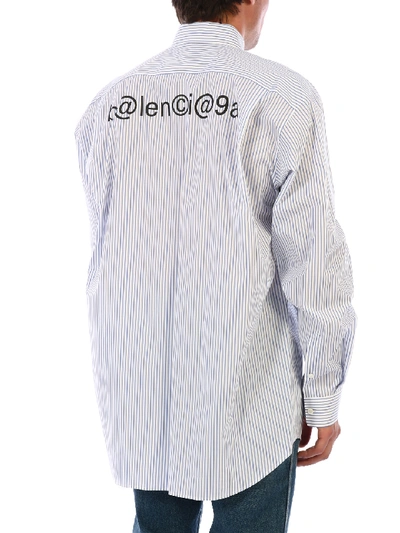 Shop Balenciaga Striped Shirt In White