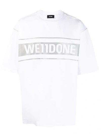 Shop We11 Done Oversized Logo Print T-shirt In White
