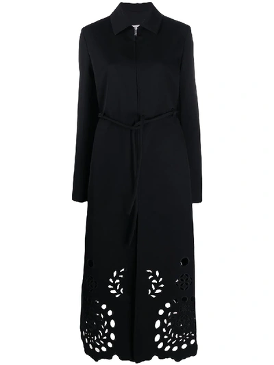 Shop Jil Sander Cut Out Detail Coat In Black