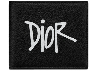 Pre-owned Dior  And Shawn Wallet (8 Card Slot) Black