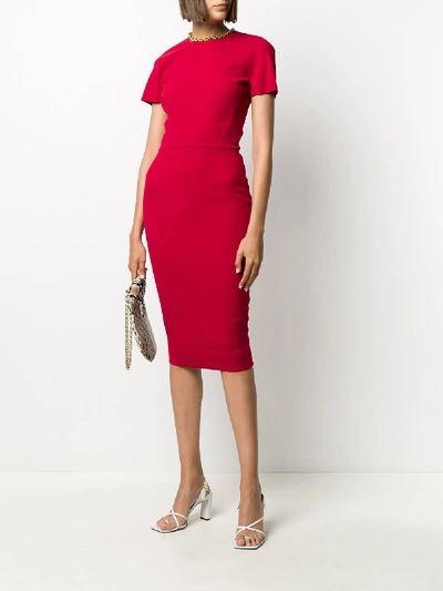 Shop Victoria Beckham Zipped Dress In Red