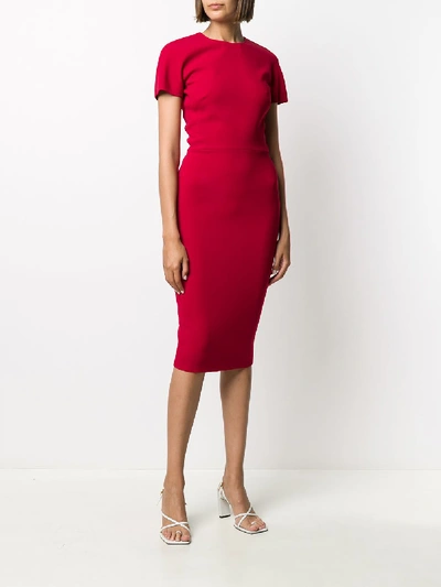Shop Victoria Beckham Zipped Dress In Red