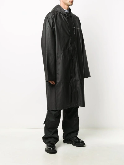 Shop Vetements Logo Raincoat In Black