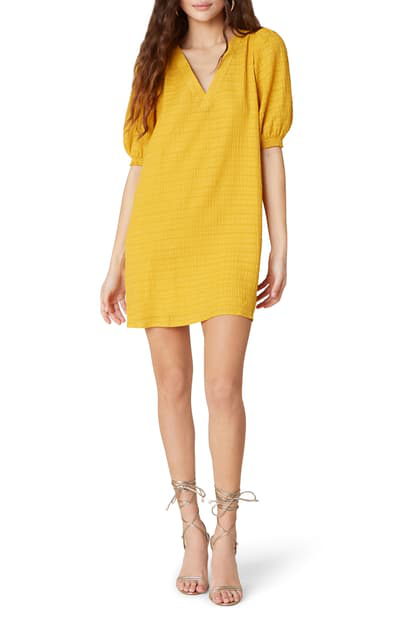 gold shift dress with sleeves