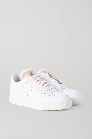 Nike Air Force 1 Gel Crystal-embellished Leather And Mesh Sneakers In White | ModeSens