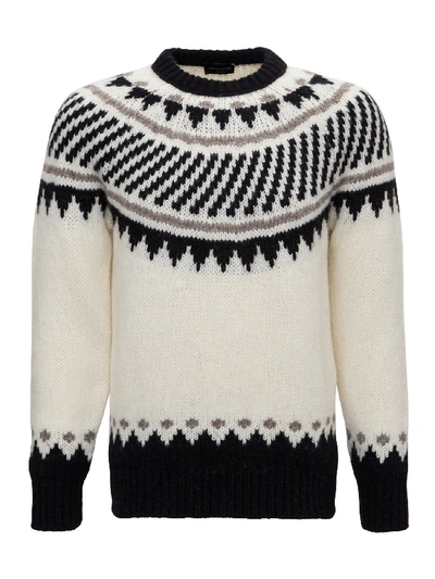Shop Roberto Collina Ikat Pattern Sweater In Black