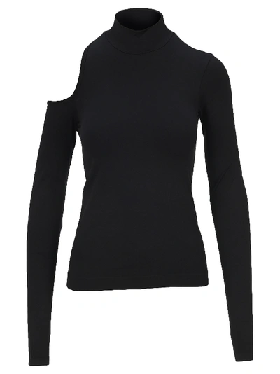 Shop Helmut Lang Cut Out Top In Black