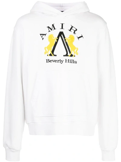 Shop Amiri Beverly Hills Hoodie In White