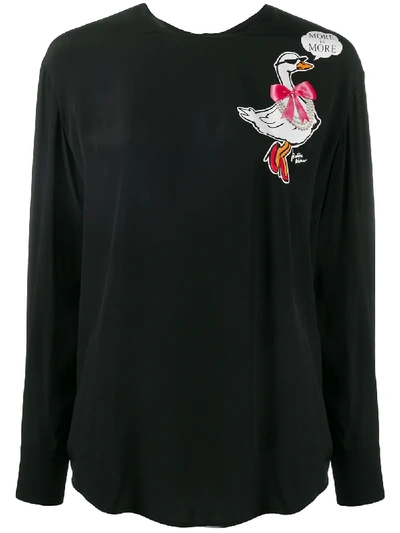 Shop Boutique Moschino More Is More T-shirt In Black