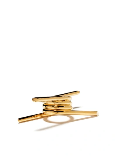 Shop Ambush Barbwire Ring In 18kt Gold Plated Silver