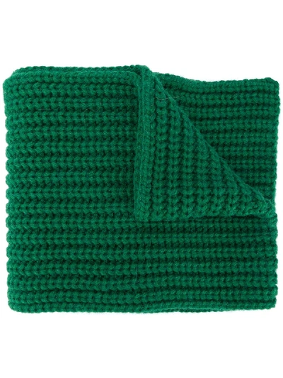 Shop Dsquared2 Knitted Logo Scarf In Green