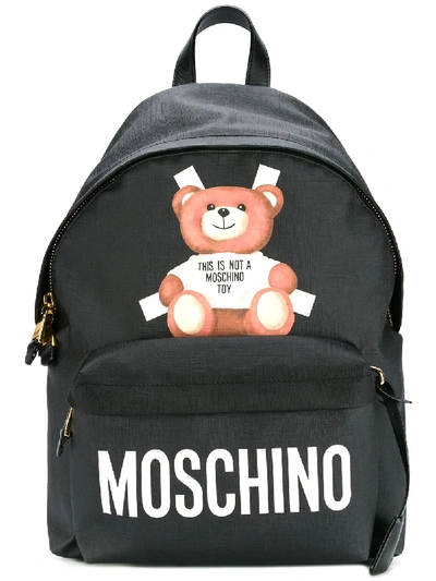 Shop Moschino Teddy Bear Paper Cut Out Backpack In Black