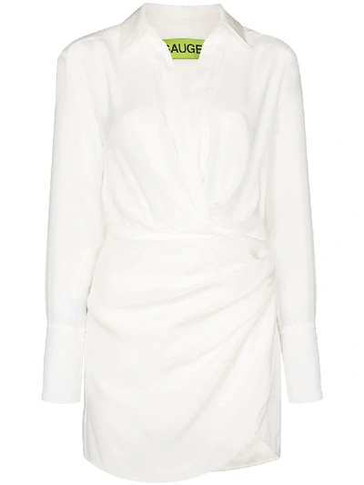 Shop Gauge81 Naha Silk Wrap Dress In White