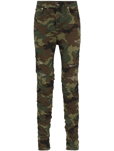Shop R13 Skywalker Camouflage Distressed Jeans In Green