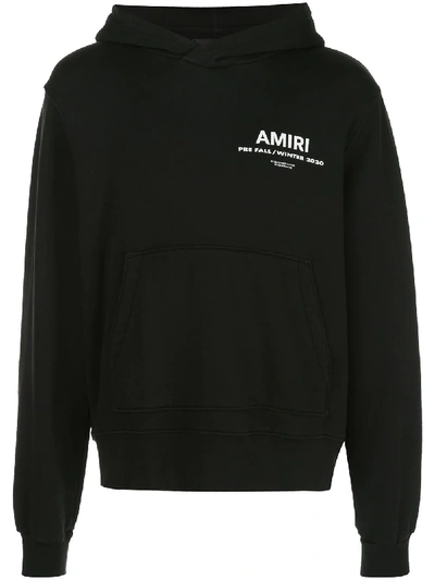 Shop Amiri Logo Print Hoodie In Black