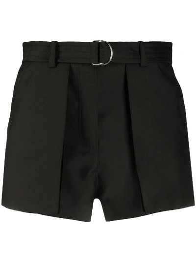 Shop Lanvin Belted Shorts In Black