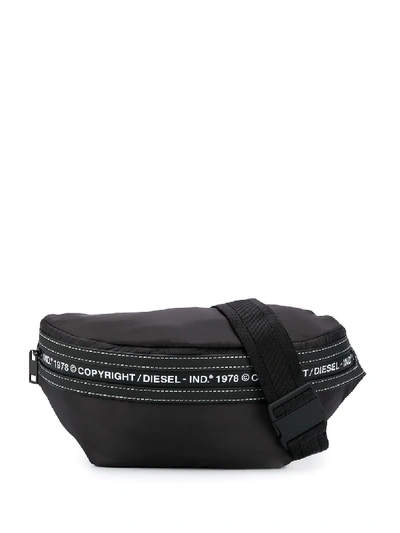 Shop Diesel Copyright Print Belt Bag In Black