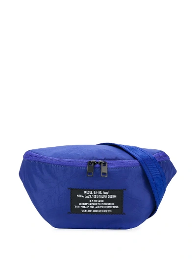 Shop Diesel Logo Patch Belt Bag In Blue