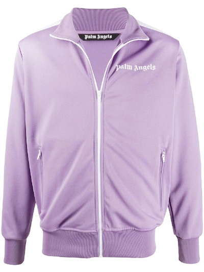 Shop Palm Angels Zip-up Track Jacket In Purple