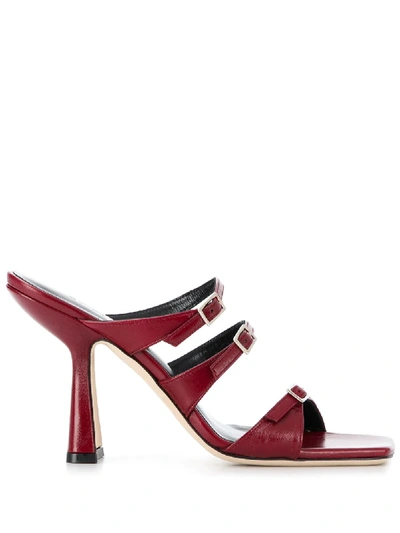 Shop By Far Malene 110mm Leather Sandals In Red