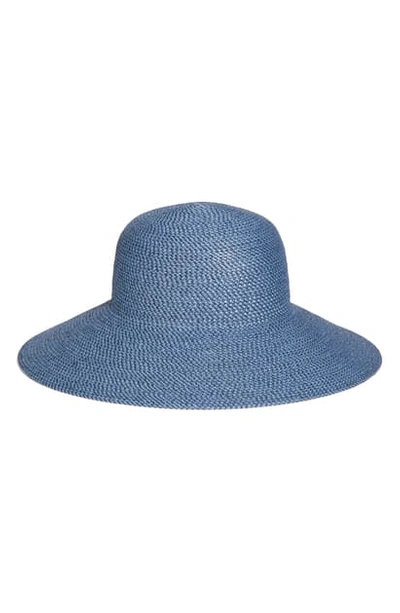 Shop Eric Javits 'hampton' Straw Sun Hat In Indigo