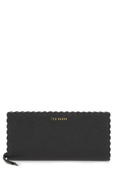 Shop Ted Baker Vivecka Leather Zip Wallet In Black