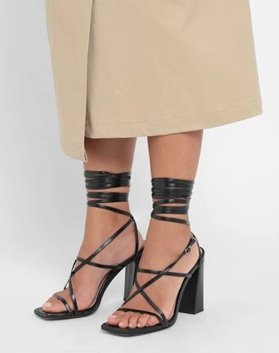 Shop 8 By Yoox Woman Sandals Black Size 9 Goat Skin