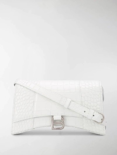 Shop Balenciaga Hourglass Sling Shoulder Bag In White