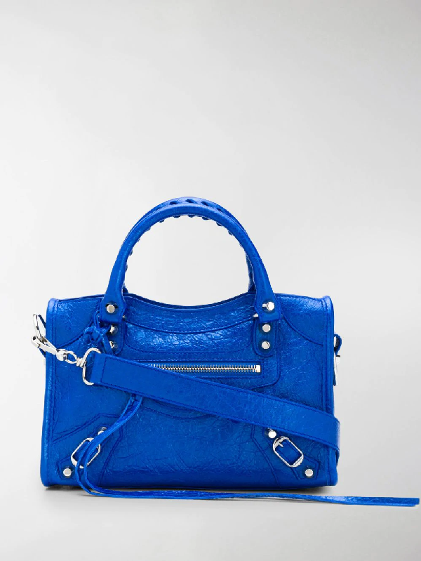 balenciaga mini city bag blue