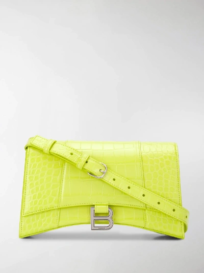 Shop Balenciaga Hourglass Sling Shoulder Bag In Green