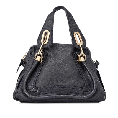 Shop Chloé Paraty Leather Satchel In Black