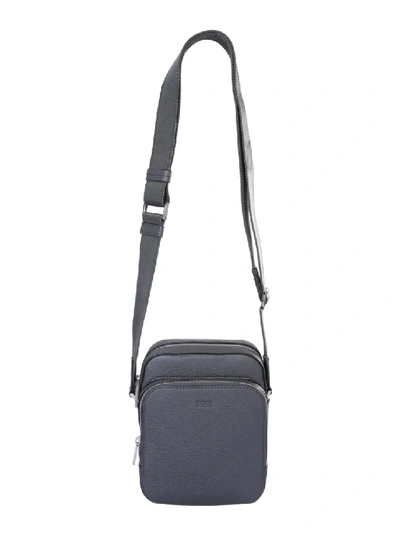 Shop Hugo Boss Grey Leather Messenger Bag