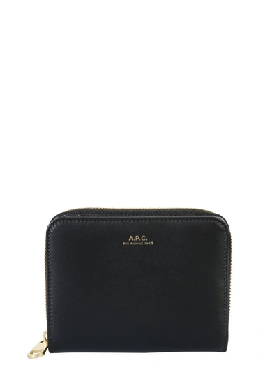 Shop Apc Emmanuelle Black Leather Wallet