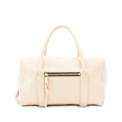 Shop Chloé Madeleine Leather Boston Bag In Pink