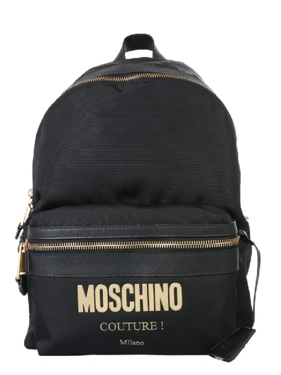 Shop Moschino Black Nylon Backpack