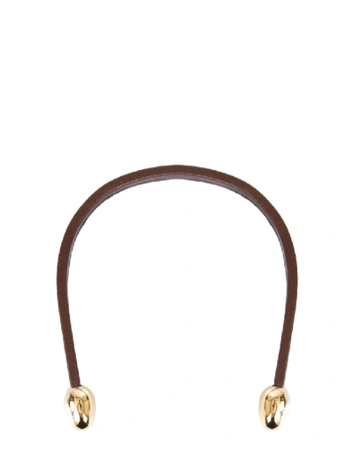 Shop Bottega Veneta Brown Leather Necklace In Not Applicable