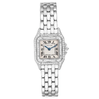 Shop Cartier Panthere 18k White Gold Diamonds Ladies Watch 1660 In Not Applicable