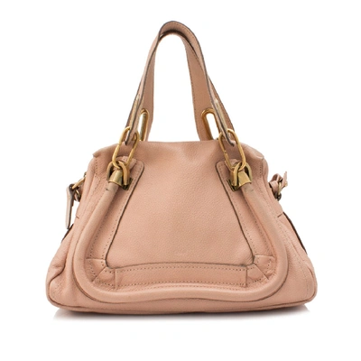 Shop Chloé Paraty Leather Satchel In Brown