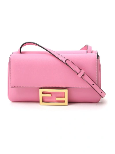Shop Fendi Baguette Pink Leather Shoulder Bag