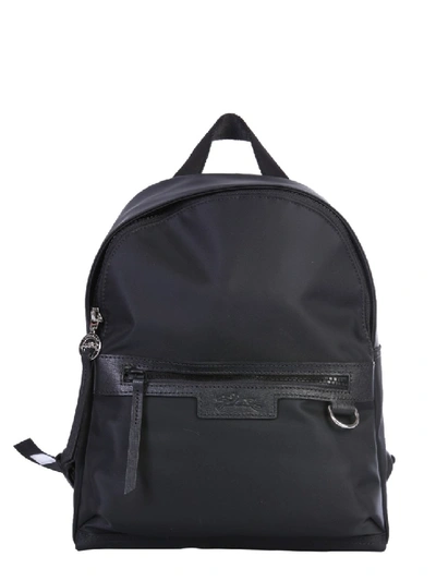 Shop Longchamp Le Pliage Black Polyurethane Backpack