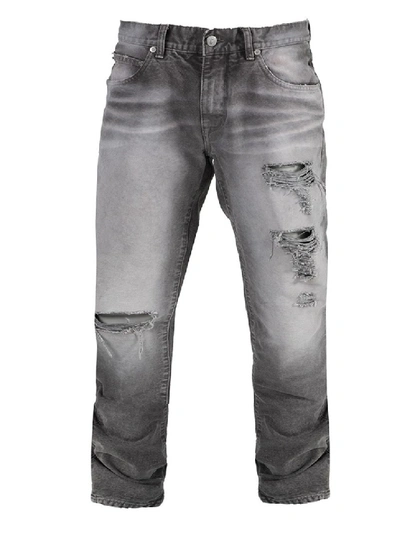 Shop Off-white Slim Cotton Denim Jeans In Grey