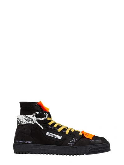 Shop Off-white Off Court Black Leather Hi Top Sneakers