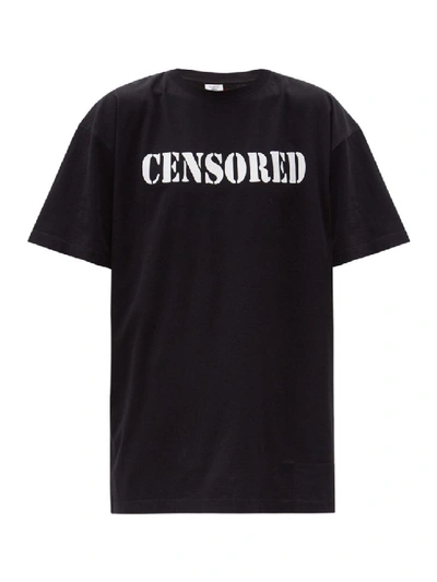 Shop Vetements Censored T-shirt In Black
