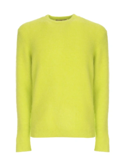 Shop Nuur Acrylic Sweater L/s Crew Neck In Yellow