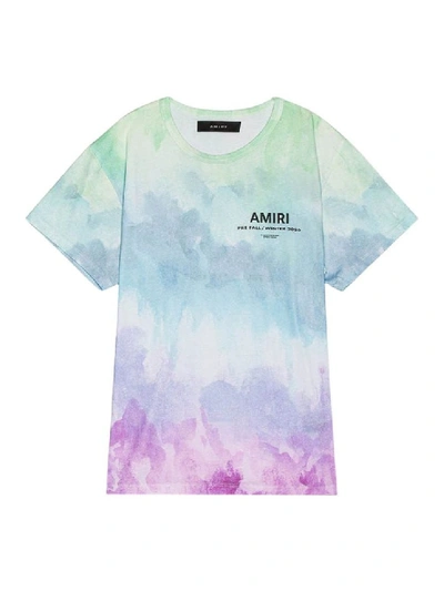 Shop Amiri Watercolor T-shirt In Blue