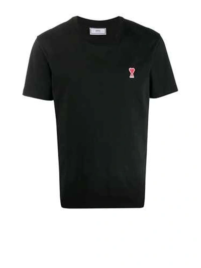 Shop Ami Alexandre Mattiussi Black 'de Coeur' T-shirt