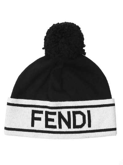 Shop Fendi White/black Cotton Hat