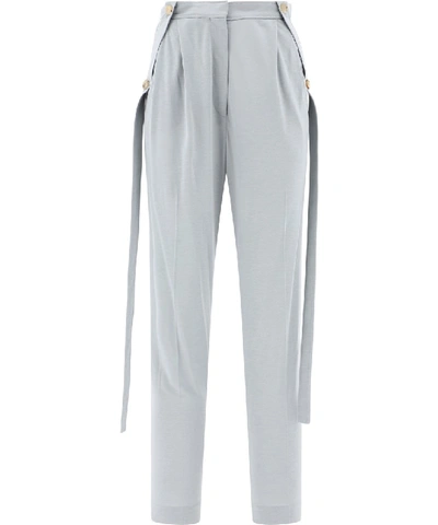 Shop Burberry Grey Cotton Pants