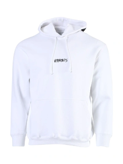 Vetements White Written Logo Hoodie | ModeSens