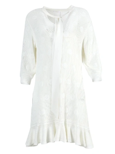 Shop Chloé Eden White Knit Dress